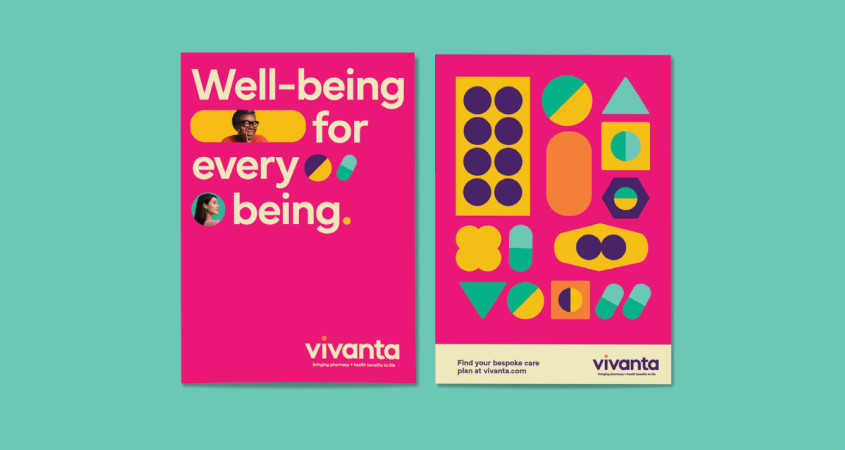 An image shows two posters, both featuring Vivanta advertisements. The right poster has the text reading: "Well-being for Every Being."